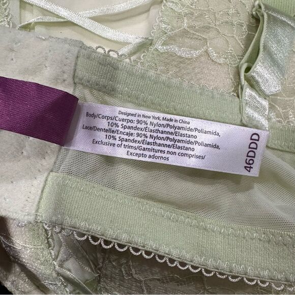 Adore Me Light Lime Green Underwire Bra With Bow Women’s 46DDD - Picture 2 of 4